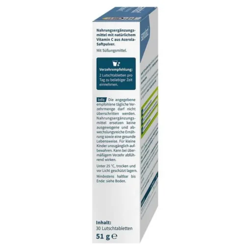 100% Natürliches Vitamin C sanotact Lutschtabletten , 30 St