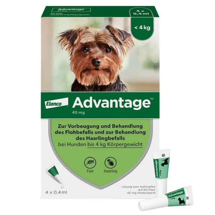 Advantage 40 für Hunde bis 4 kg, 4 St