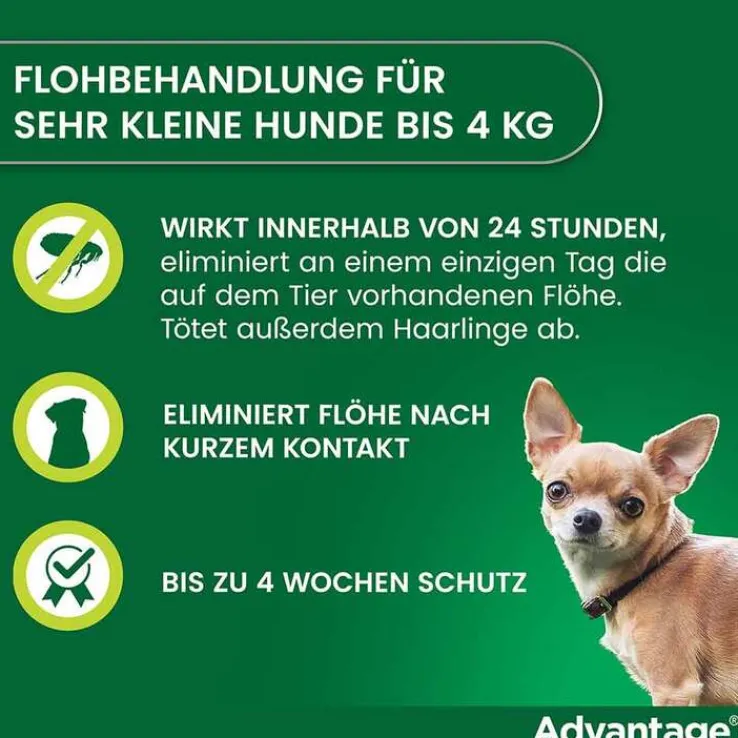 Advantage 40 für Hunde bis 4 kg, 4 St