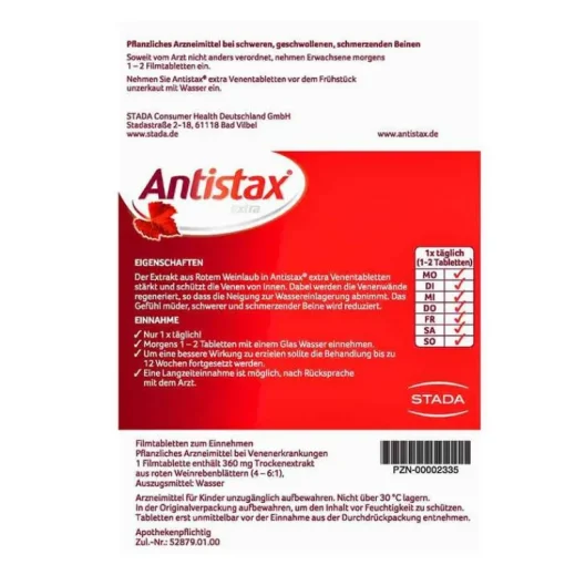 Antistax® extra Venentabletten bei Krampfadern, 60 St