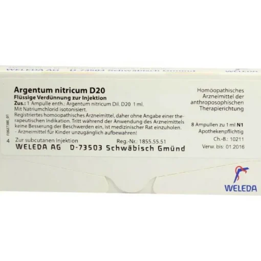 Argentum nitricum D 20 Ampullen, 8X1 ml