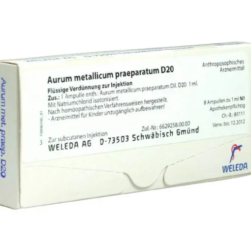 Aurum metallicum Präparat D 20 Ampullen, 8 St