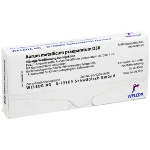 Aurum metallicum Präparat D 30 Ampullen, 8 St