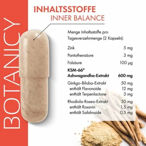 Botanicy Inner Balance mit Ashwagandha Ksm-66 Kapseln, 60 St