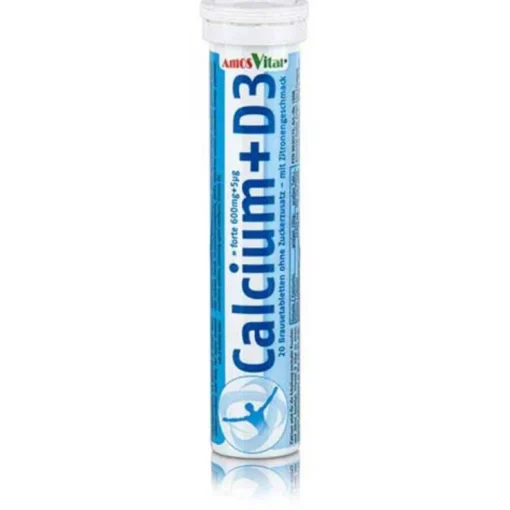 Calcium 600 mg + Vitamin D3 5µg Amosvital Brauset., 20 St