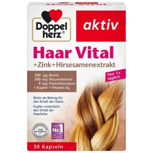 Doppelherz Haar Vital+Zink+Hirseextrakt Kapseln, 30 St