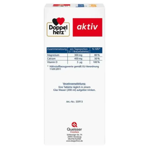 Doppelherz Magnesium + Calcium + D3 Brausetabletten, 6X15 St