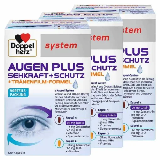 Doppelherz System Augen Plus Sehkraft+Schutz Kapseln, 3x120 St