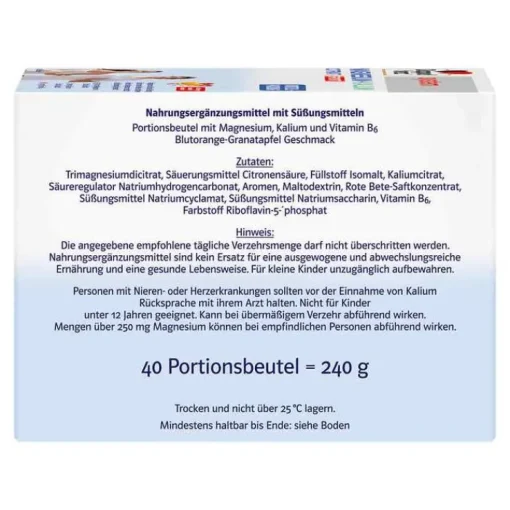 Doppelherz system Magnesium+Kalium Citrat Granulat, 40 St