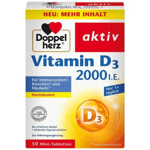 Doppelherz Vitamin D3 2000 I.E. Tabletten, 50 St