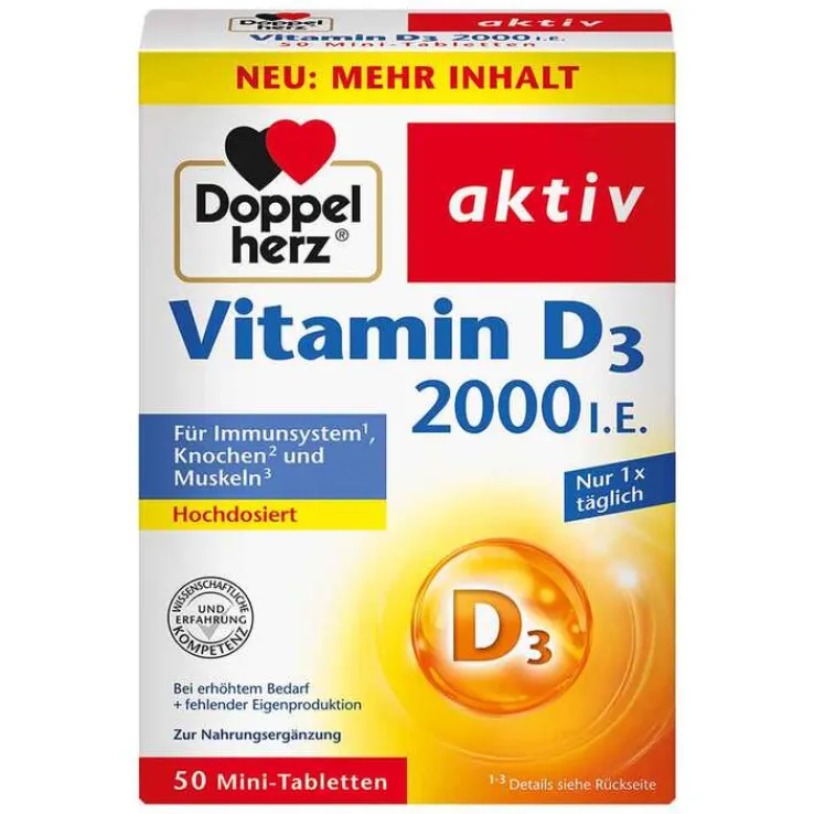 Doppelherz Vitamin D3 2000 I.E. Tabletten, 50 St