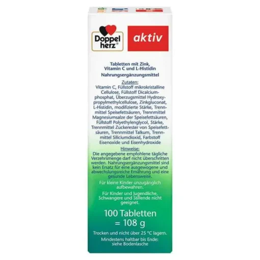 Doppelherz Zink + Histidin + Vitamin C Depot aktiv Tab, 100 St