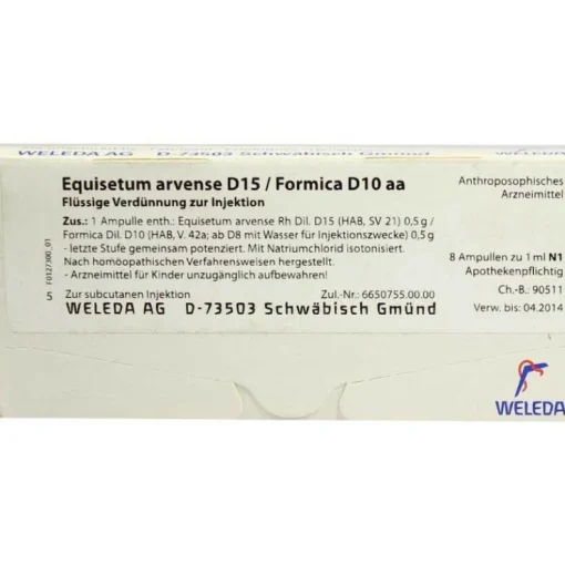 Equisetum arvense D 15 / Formica D 10 aa Ampullen, 8X1 ml