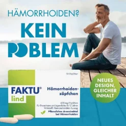 FAKTU lind Hämorrhoidenzäpfchen mit Hamamelis, 10 St