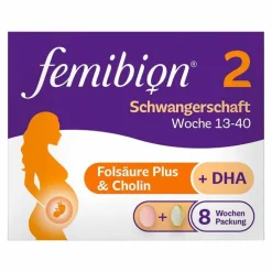 Femibion 2 Schwangerschaft in der 8-Wochen-Packung mit je 56 Tabletten und Kapseln, 2X56 St
