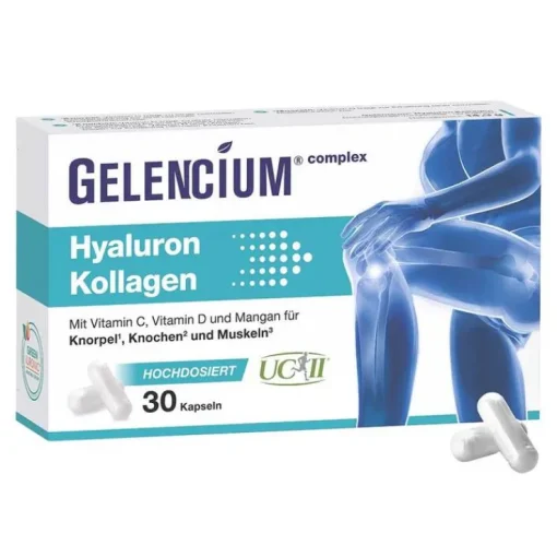 Gelencium Hyaluron Kollagen hochdosiert mit Vitamin C Kapseln , 30 St