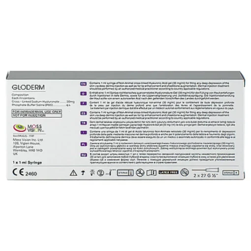 Gloderm 30L 30 mg / ml Skin Filler Hyaluronsäure Fertigspritze, 1X1 ml