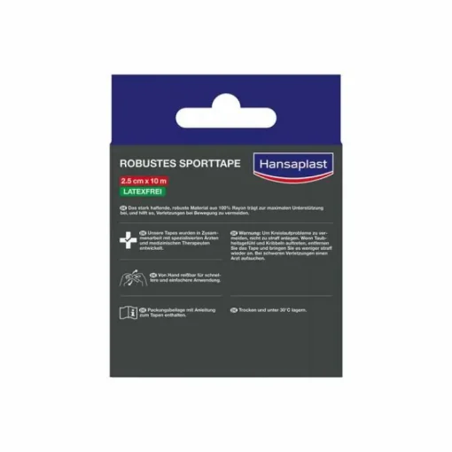 Hansaplast robustes Sporttape 2,5 cmx10 m weiß, 1 St