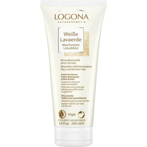 Logona weisse Lavaerde Waschcreme Lotusblüte, 200 ml