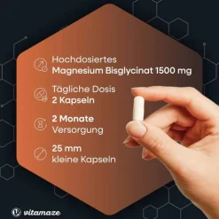 Magnesium Bisglycinat 750 mg vegan Kapseln, 120 St