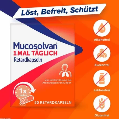 Mucosolvan 1x täglich Retardkapseln, 50 St