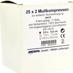Mullkompressen 5x5 cm steril 8-fach, 25X2 St