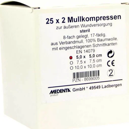 Mullkompressen 5x5 cm steril 8-fach, 25X2 St