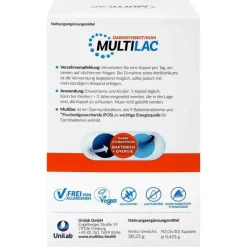 Multilac Synbiotikum magensaftresistent Kapseln, 3X30 St