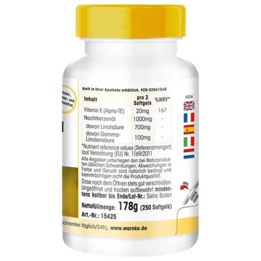 Nachtkerzenöl 500 mg Kapseln, 250 St