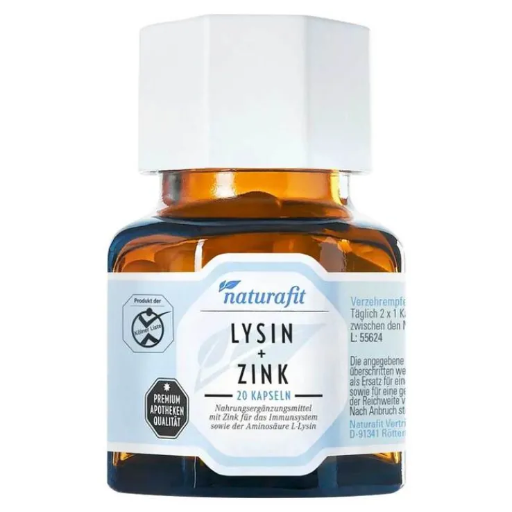 Naturafit Lysin + Zink Kapseln, 60 St