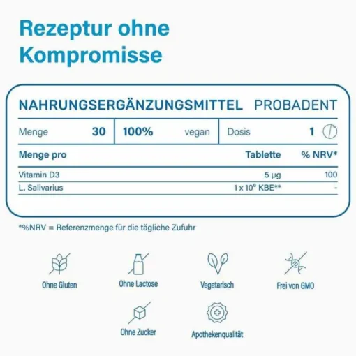 Nupure probadent lemon Mundflora Lutschtabletten, 30 St