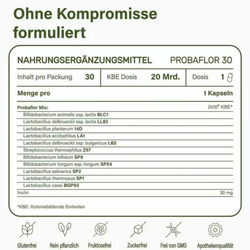 Nupure probaflor Mikrobiotika magensaftresistent Kapseln, 30 St