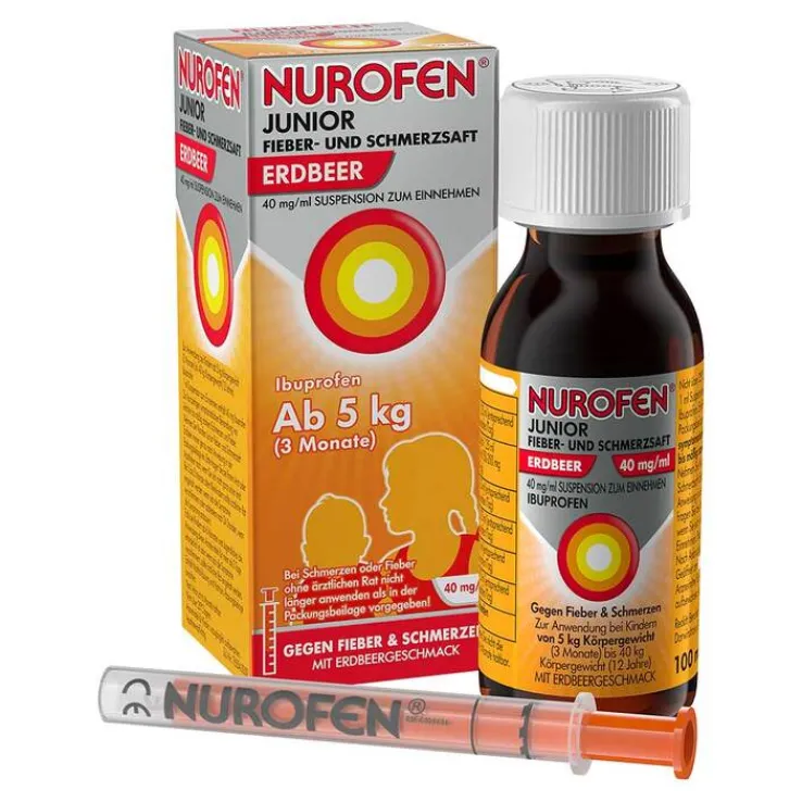 NUROFEN® Junior Fieber- und Schmerzsaft Erdbeer 40 mg/ml, 100 ml