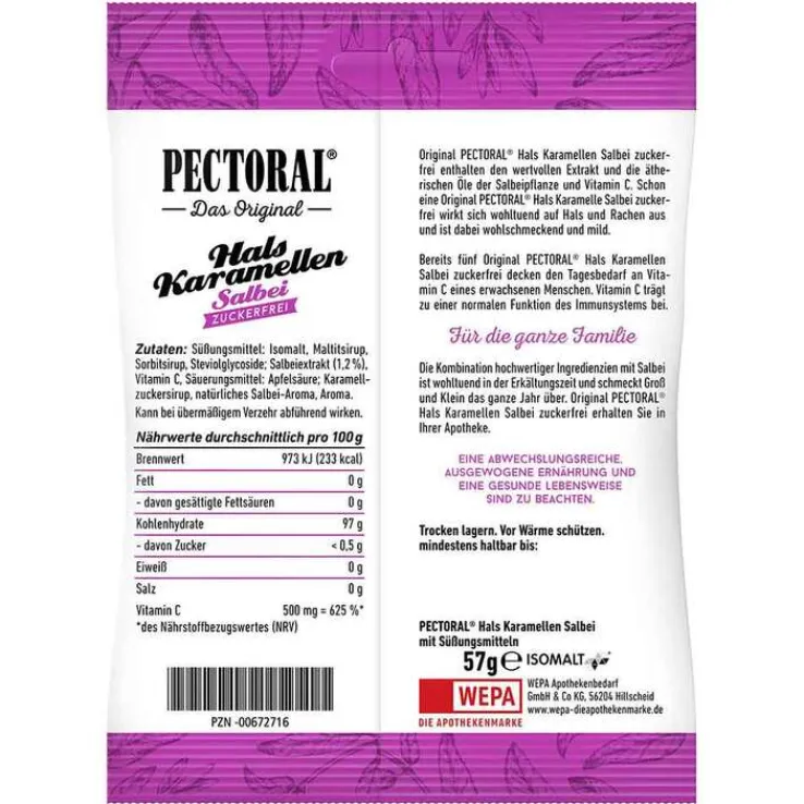 Pectoral Salbei Bonbons zuck, 60 g