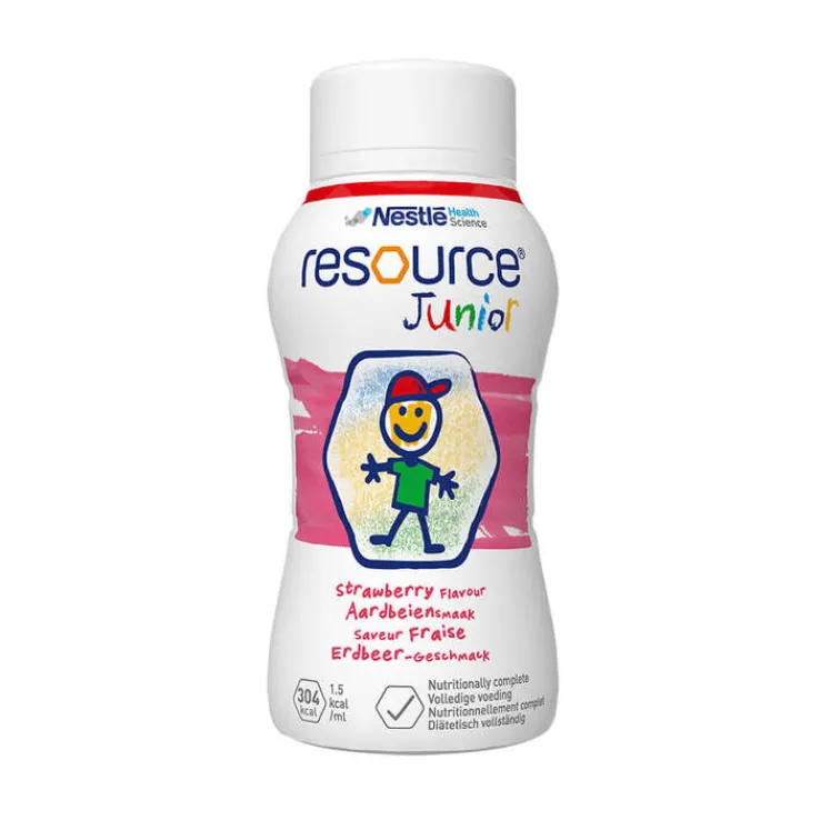 Resource Junior Erdbeer-Geschmack flüssig, 4X200 ml
