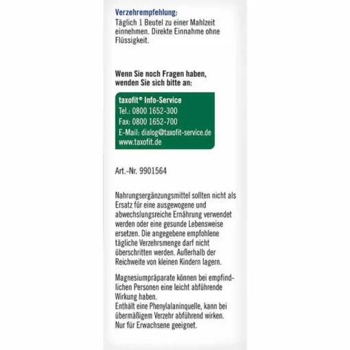 Taxofit Magnesium 600 + B12 Direkt Granulat, 20 St