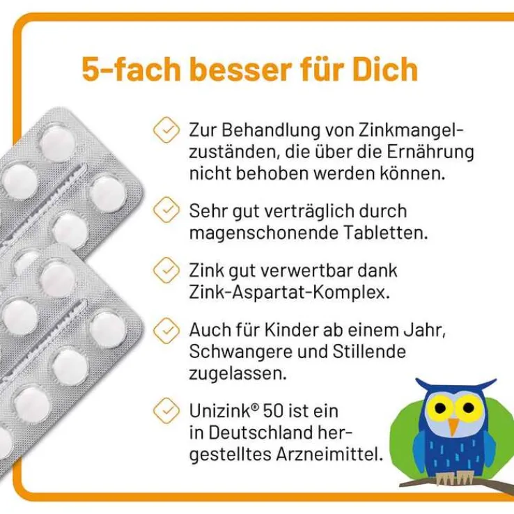 Unizink 50 Tabletten, 100 St