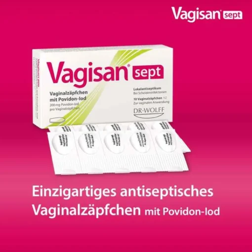 Vagisan sept Vaginalzäpfchen mit Povidon-Iod, 10 St