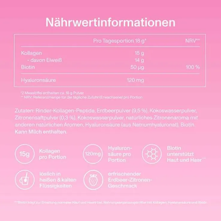 Vital Proteins Beauty Collagen Erdbeere Zitrone, 271 g