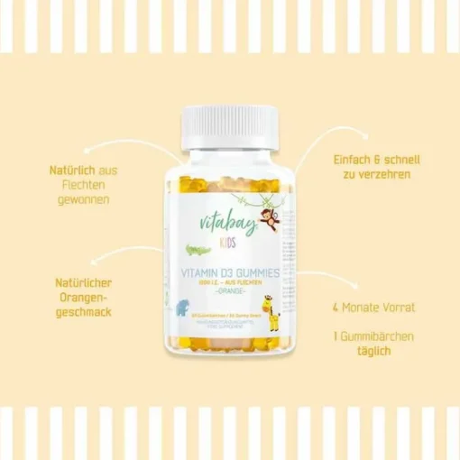 Vitamin D3 1.000 I.E. Fruchtgummis Orange veg.Kids, 60 St