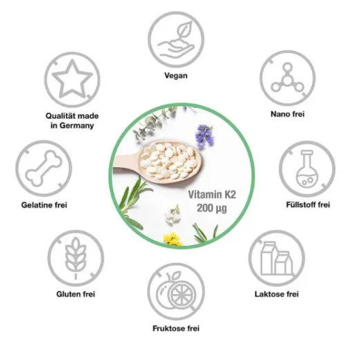Vitamin K2 200 µg MK-7 vegan hochdosiert Tabletten, 120 St