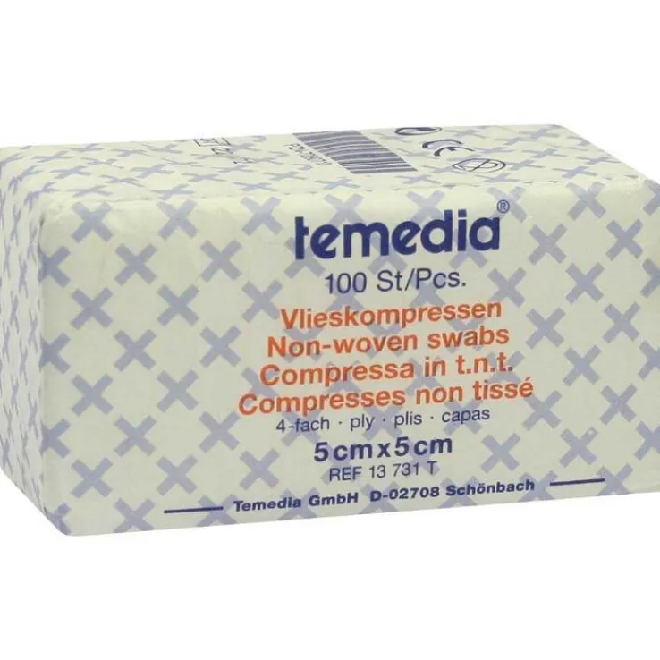 Vlieskompressen 5x5 cm unsteril 4fach, 100 St